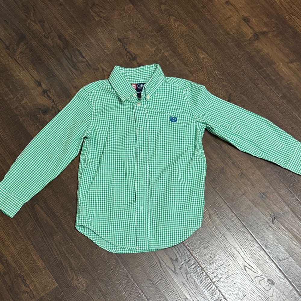 Chaps Kids Green Plaid Button Down Shirt